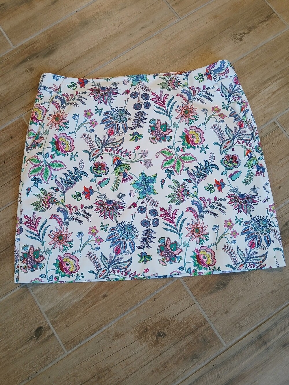 Floral Print White Mini Skirt